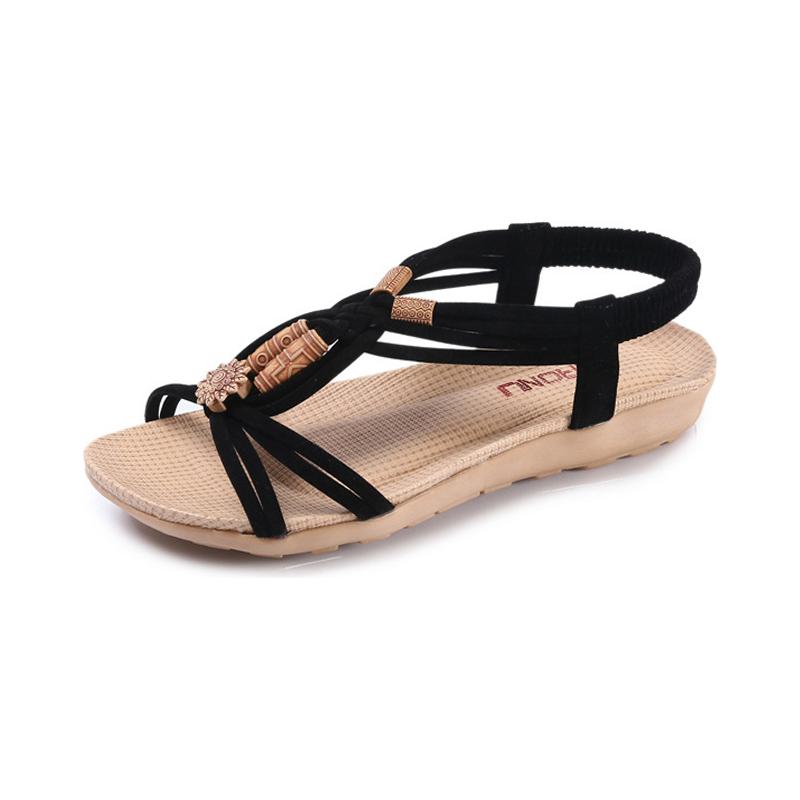 Huarache Sandalia Trenza Suave Con Flor Y Cuentas Bohemia