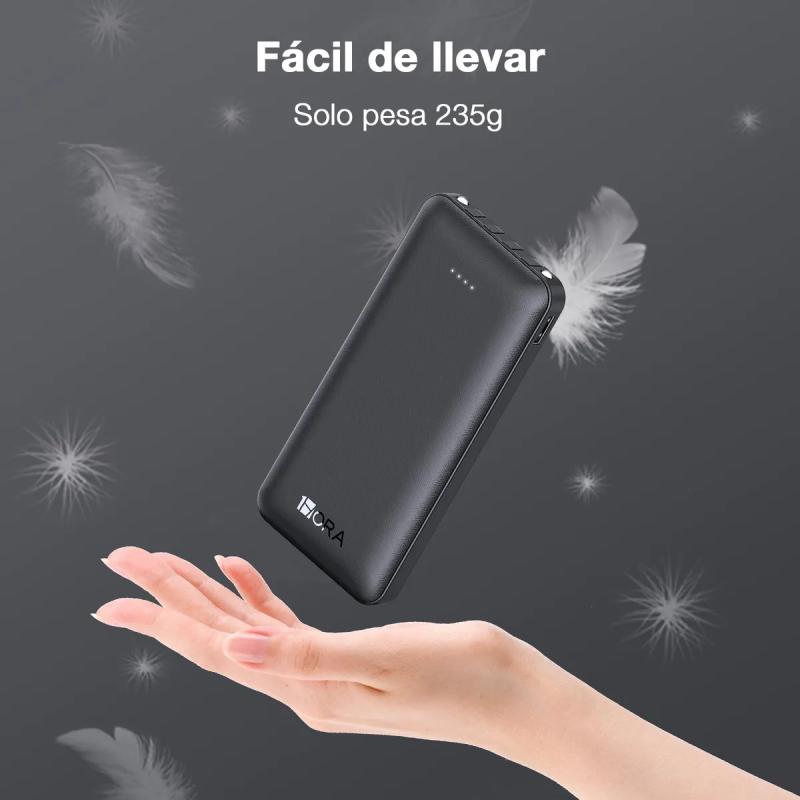Power Bank Batería Portátil Carga Rápida 10000mah 1hora Negro Con 4 Cables Micro Usb / V8 Ip Tipo C