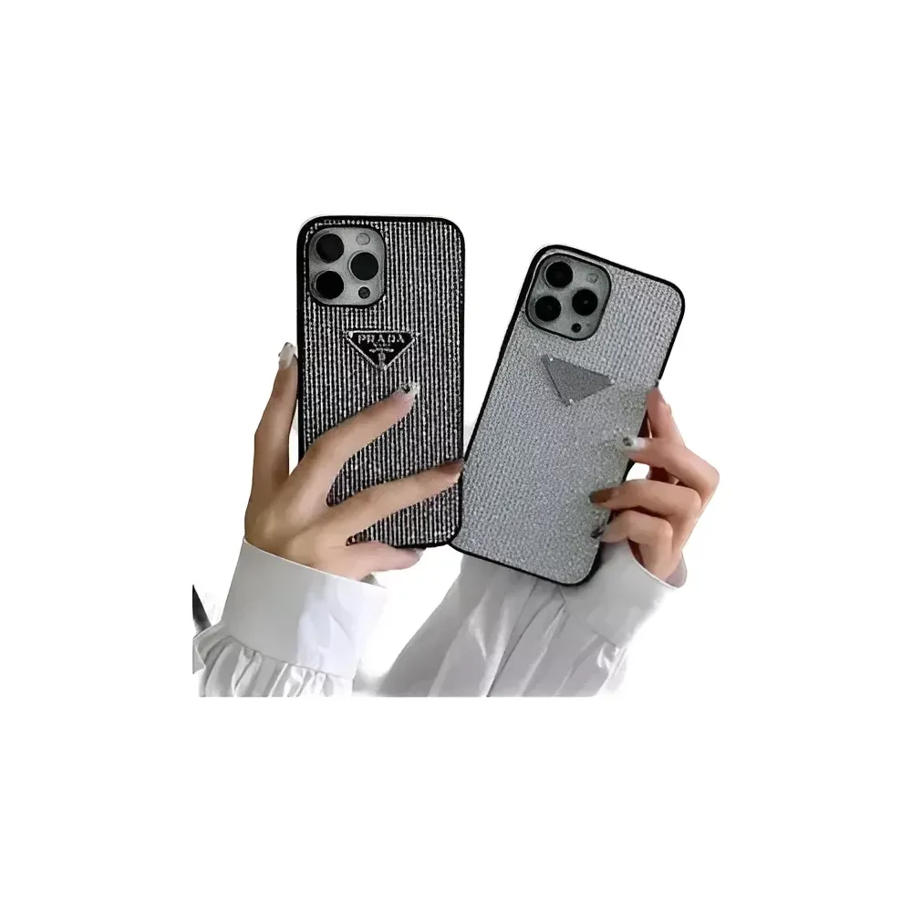 Case Emblematico Prada Brillos Piedras Para iPhone y Samsung