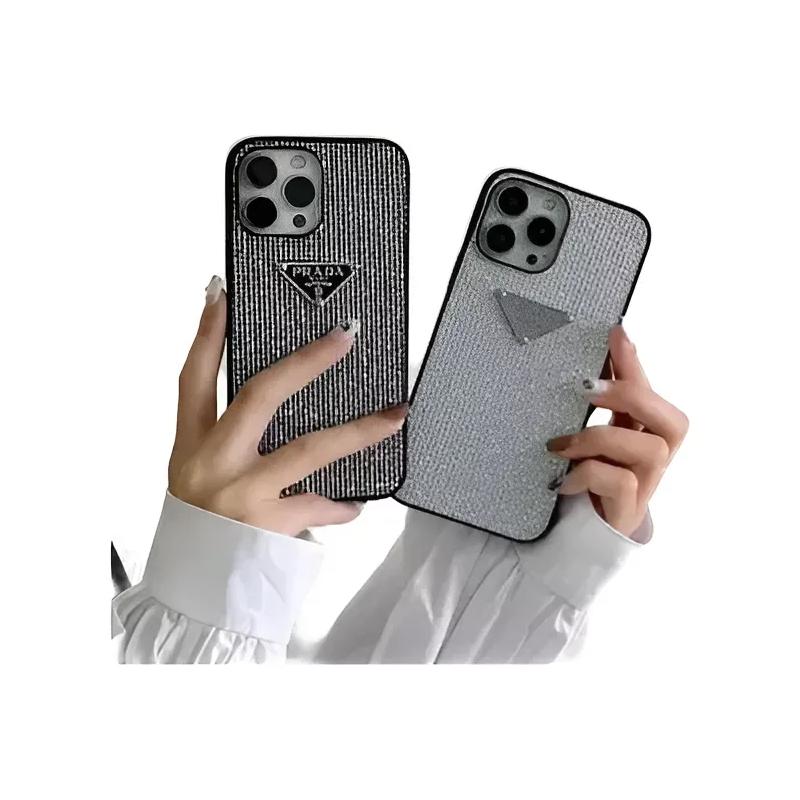 Case Emblematico Prada Brillos Piedras Para iPhone y Samsung