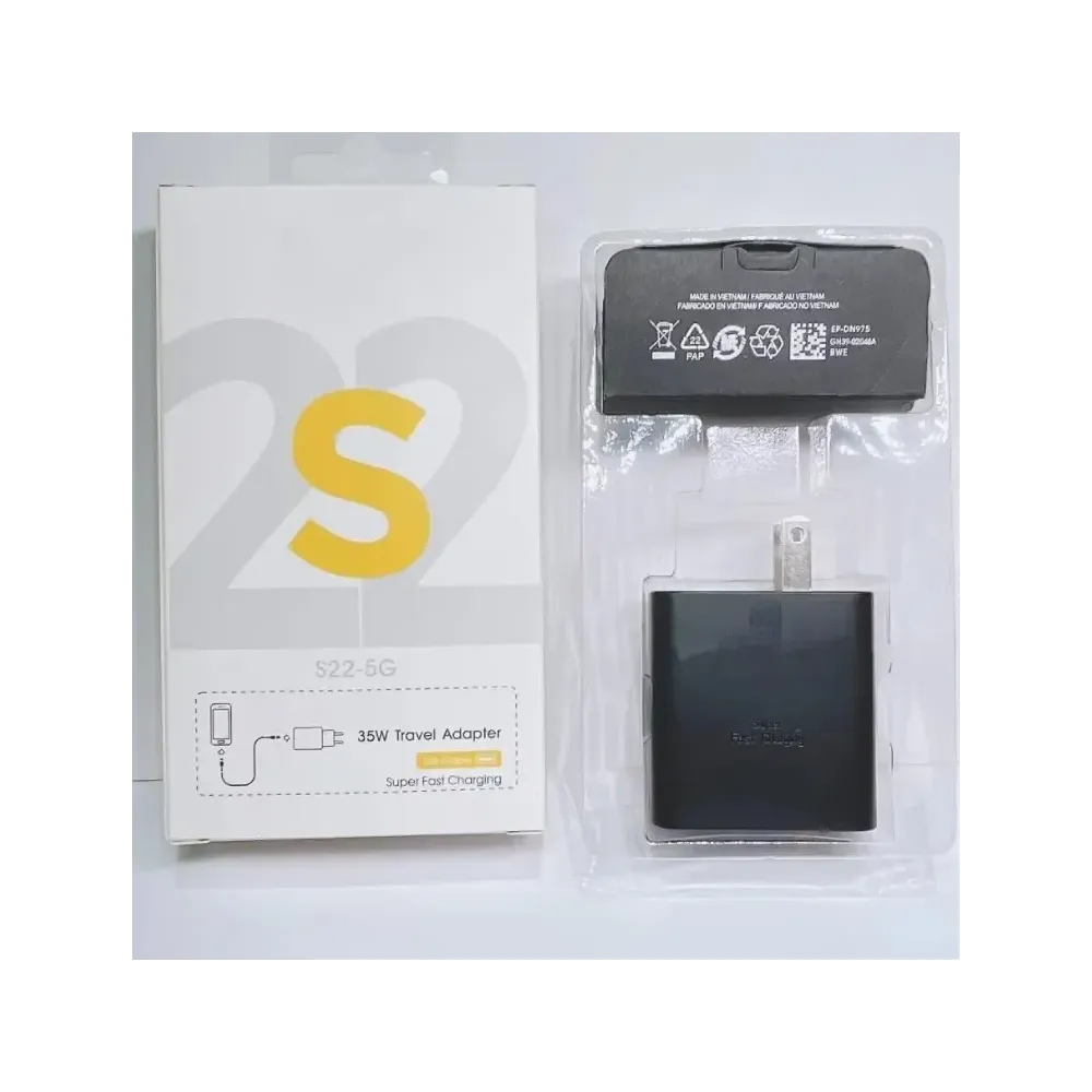 35W PD Y QC Quick Charges S22-5G Cargador Emblematico Samsung USB-C + USB-A