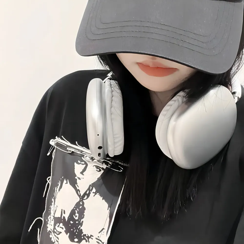 Auriculares Bluetooth Plegables Para Subwoofer AirPods Max, Color Negro Color De La Luz Negro