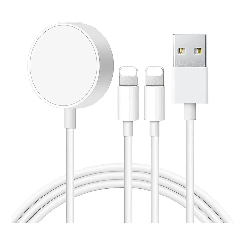 Cable Cargador Magnético Para Apple Watch & iPhone 3 En 1