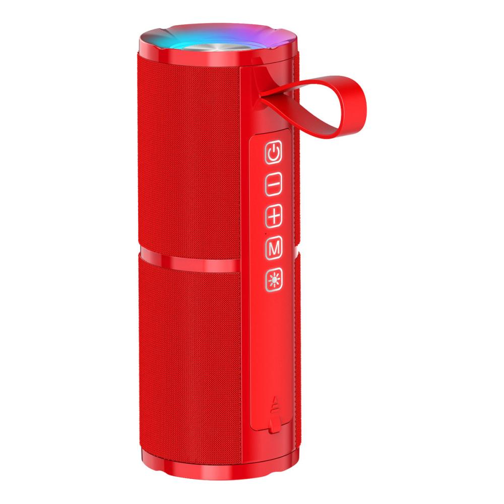 Bocina Bluetooth 5.1 Portátil 1Hora BOC060 Inalámbrico con Sonido Estéreo HD Reproducción Manos Libres 2400mAh 3.5mm Rojo