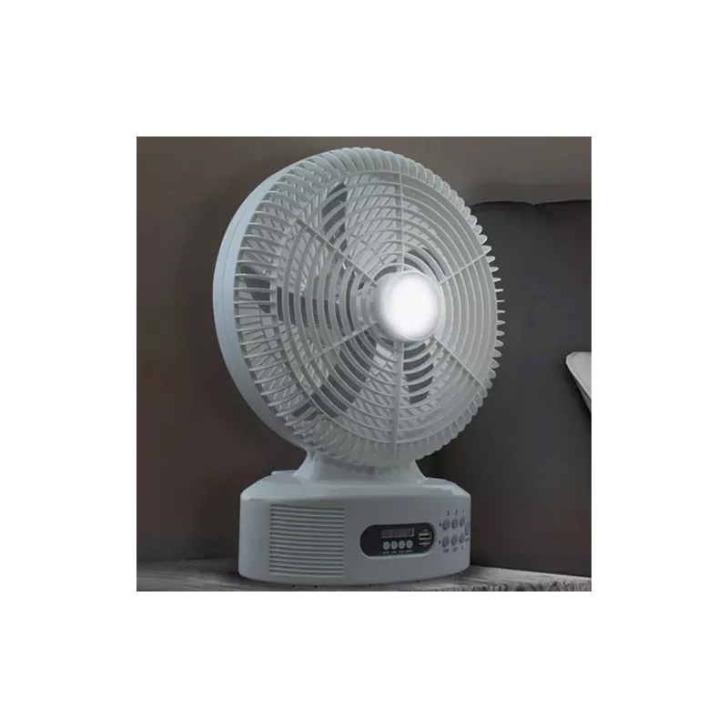 Ventilador Solar De Mesa 12 De 3 Velocidades Con Bocina 