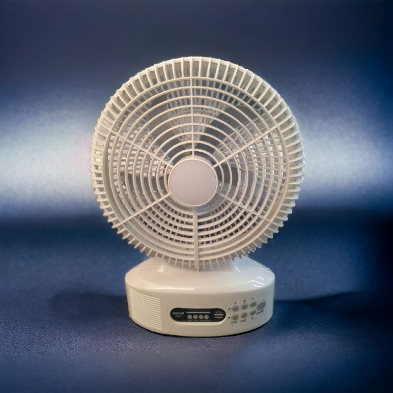 Ventilador Solar De Mesa 12 De 3 Velocidades Con Bocina 