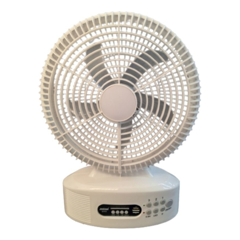 Ventilador Solar De Mesa 12 De 3 Velocidades Con Bocina 