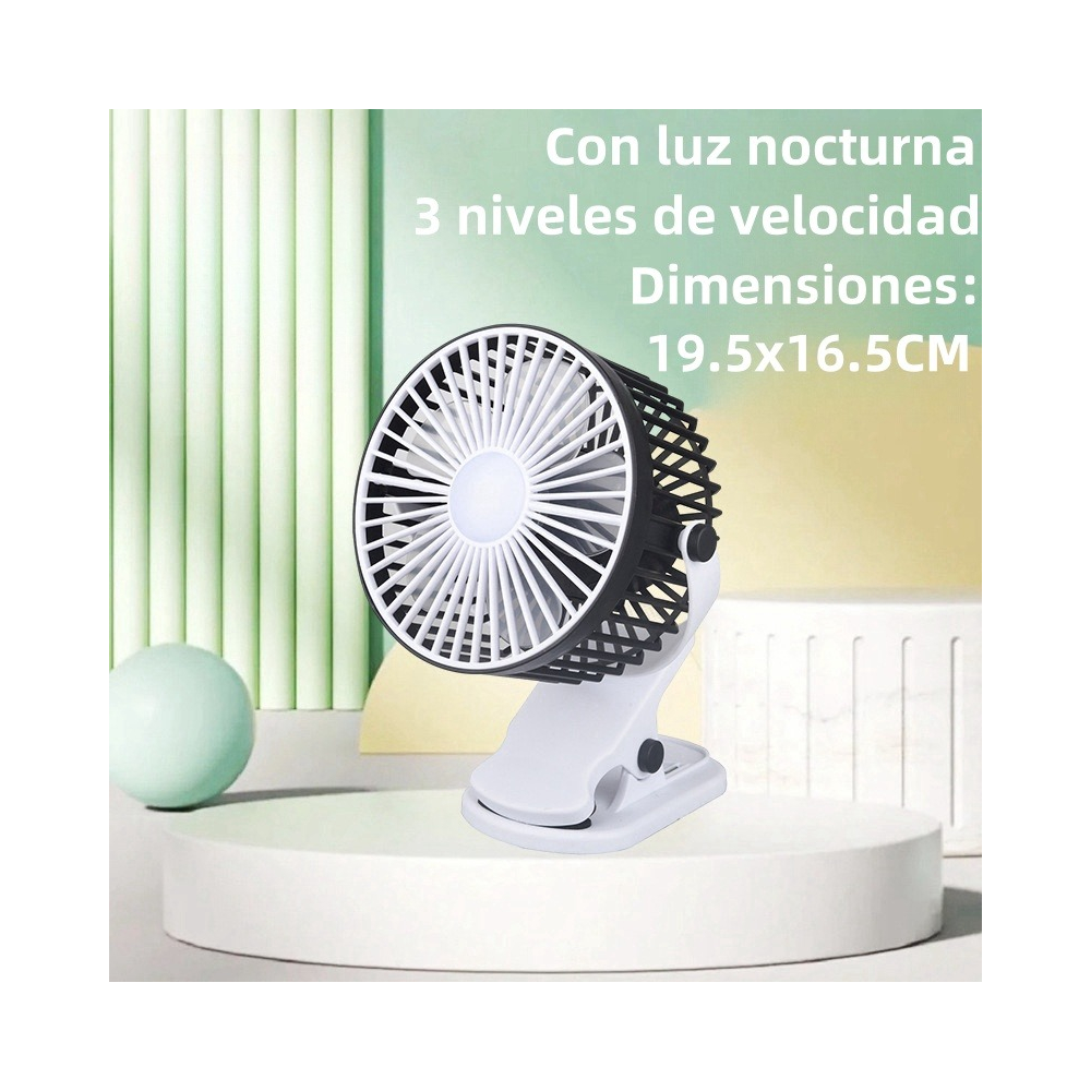 Mini Ventilador Clip Usb Portatil Recargable 360° Ajustable