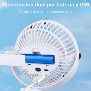 Mini Ventilador Clip Usb Portatil Recargable 360° Ajustable