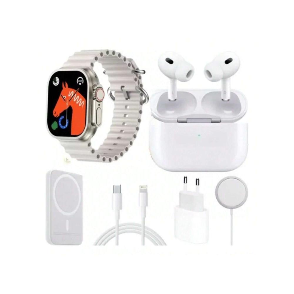 Combo De Smartwatch Audifonos Y Cargadores Magneticos X8