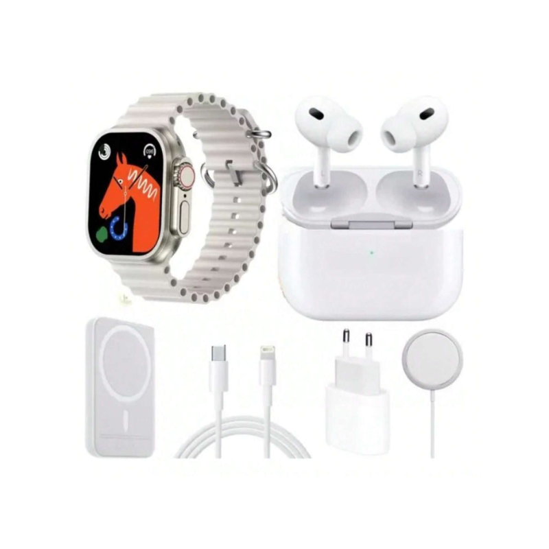 Combo De Smartwatch Audifonos Y Cargadores Magneticos X8