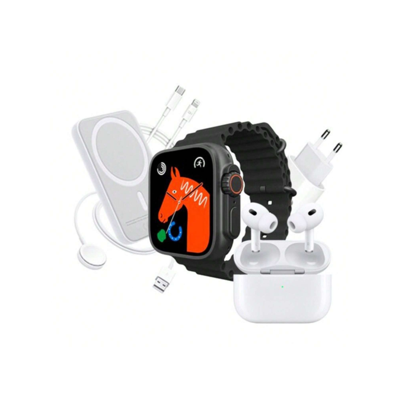 Combo De Smartwatch Audifonos Y Cargadores Magneticos X8