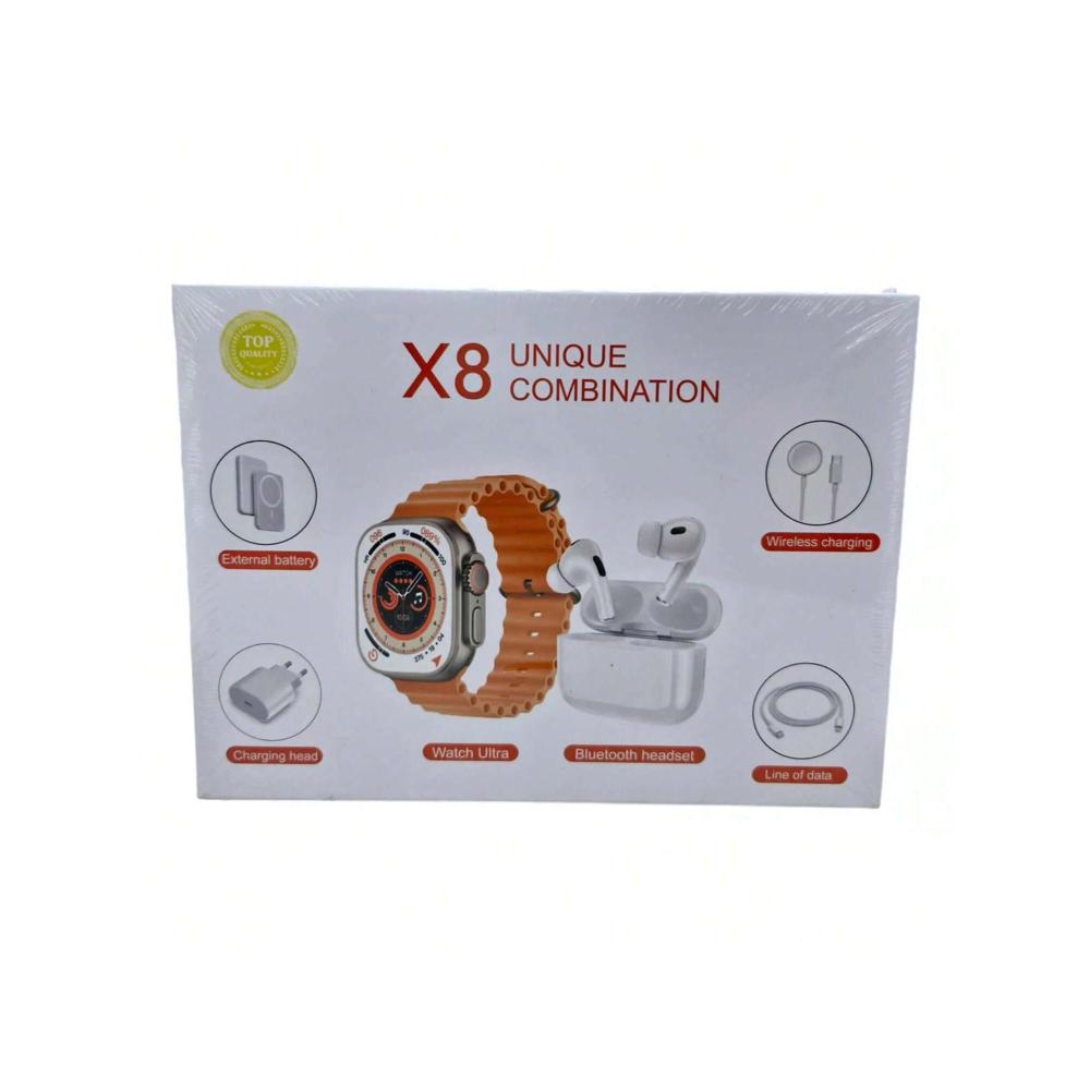 Combo De Smartwatch Audifonos Y Cargadores Magneticos X8