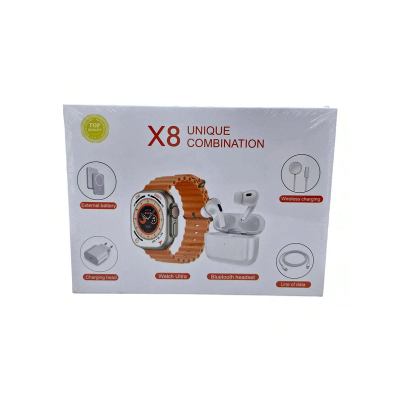 Combo De Smartwatch Audifonos Y Cargadores Magneticos X8