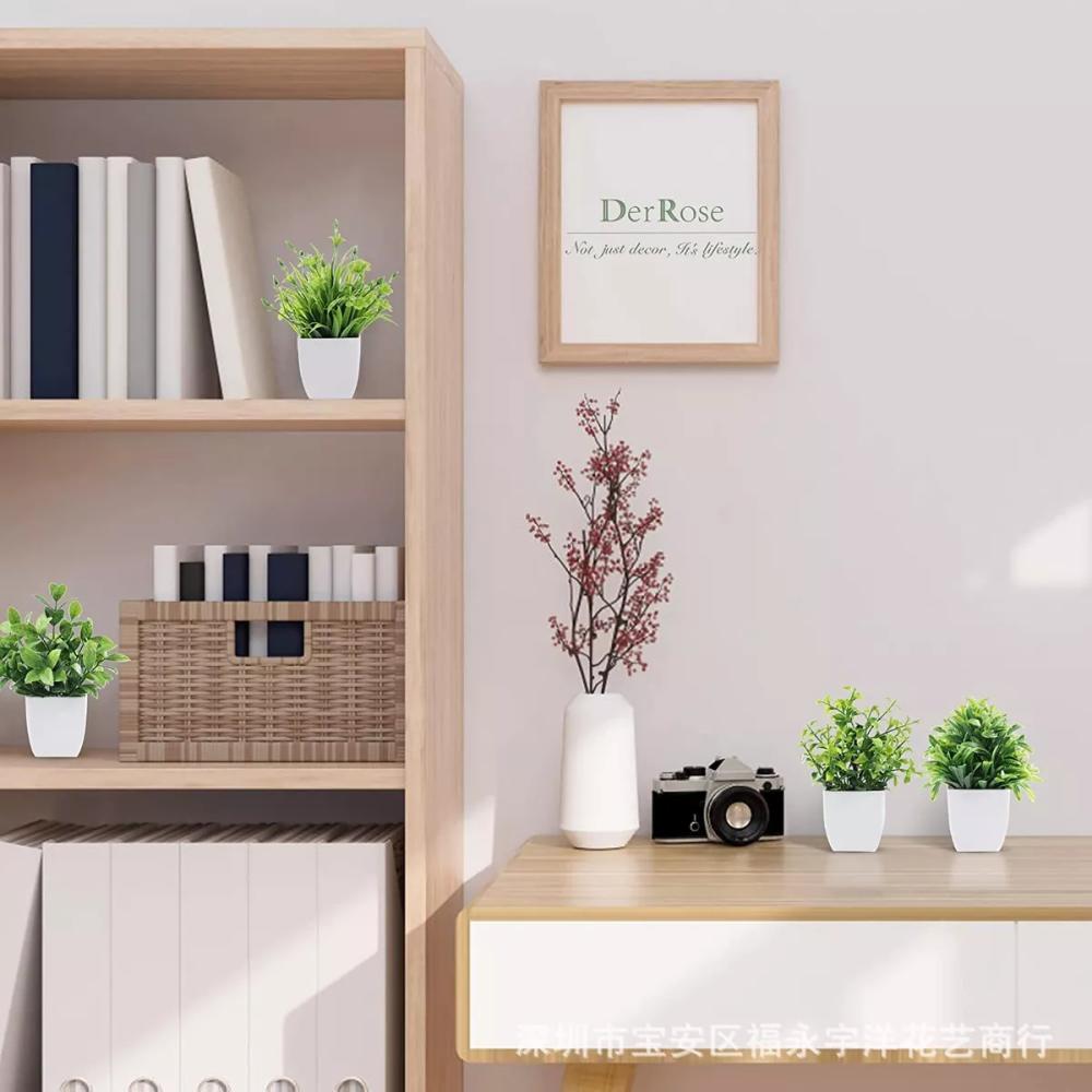 6piezas Plantas Artificiale Macetas Decorativas Bonsai Hogar