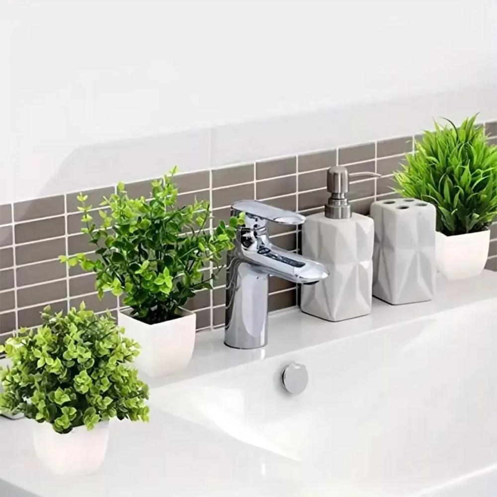 6piezas Plantas Artificiale Macetas Decorativas Bonsai Hogar