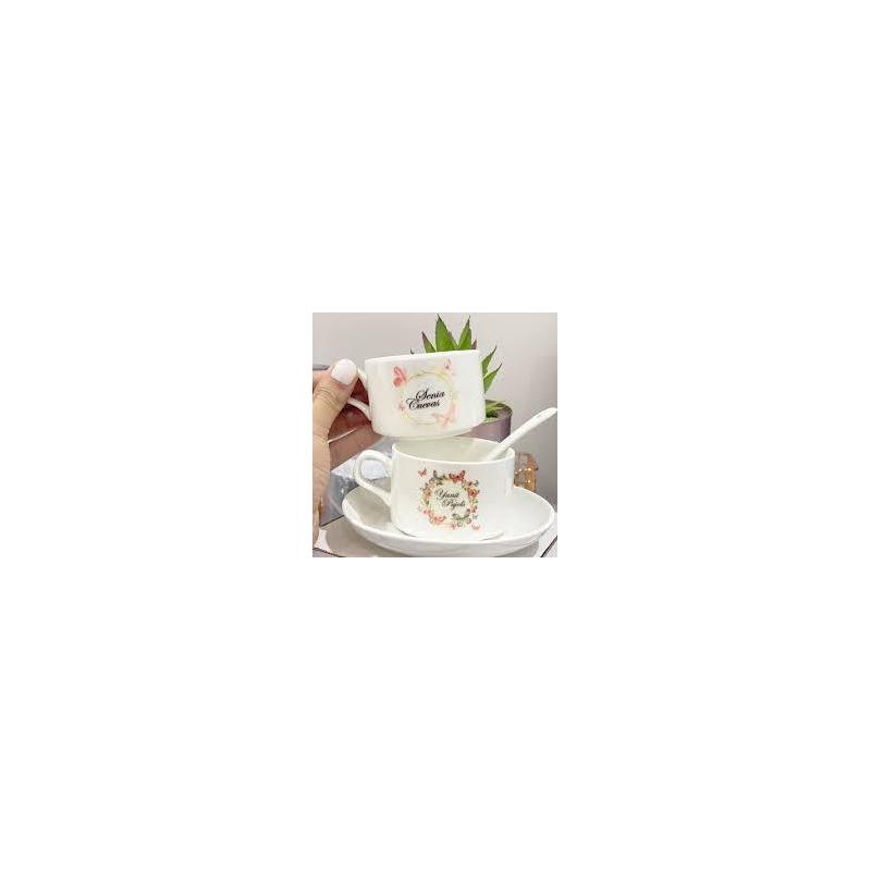 Plato y Taza Personalizados De 6oz
