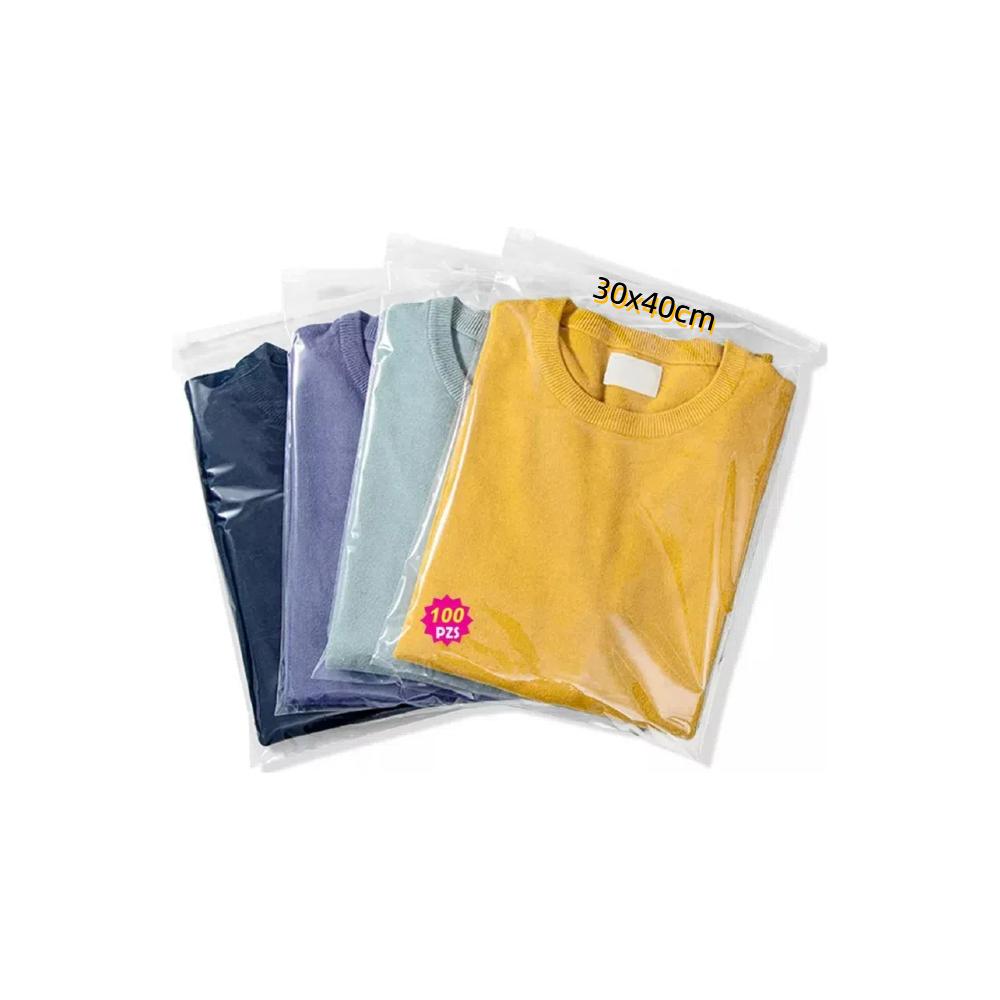 100 Bolsas Transparentes Con Cierre Resellables Para Ropa