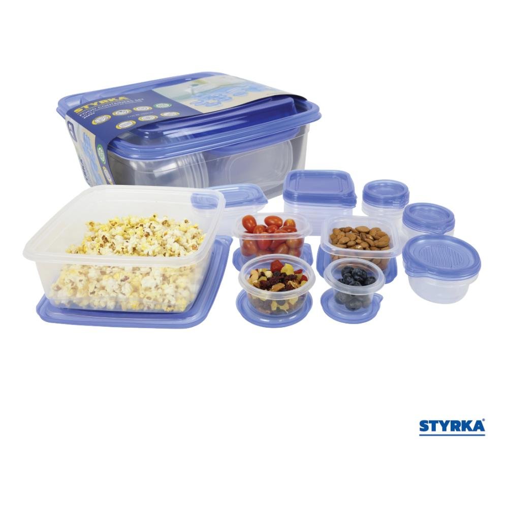 21 Contenedores De Plástico Toppers Styrka 42 Color Azul claro