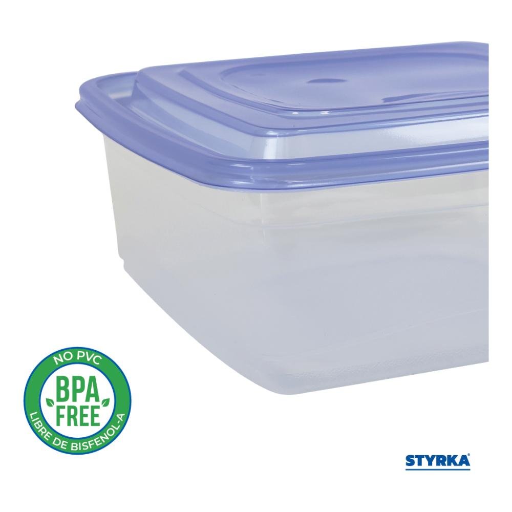 21 Contenedores De Plástico Toppers Styrka 42 Color Azul claro