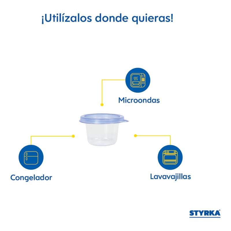 21 Contenedores De Plástico Toppers Styrka 42 Color Azul claro