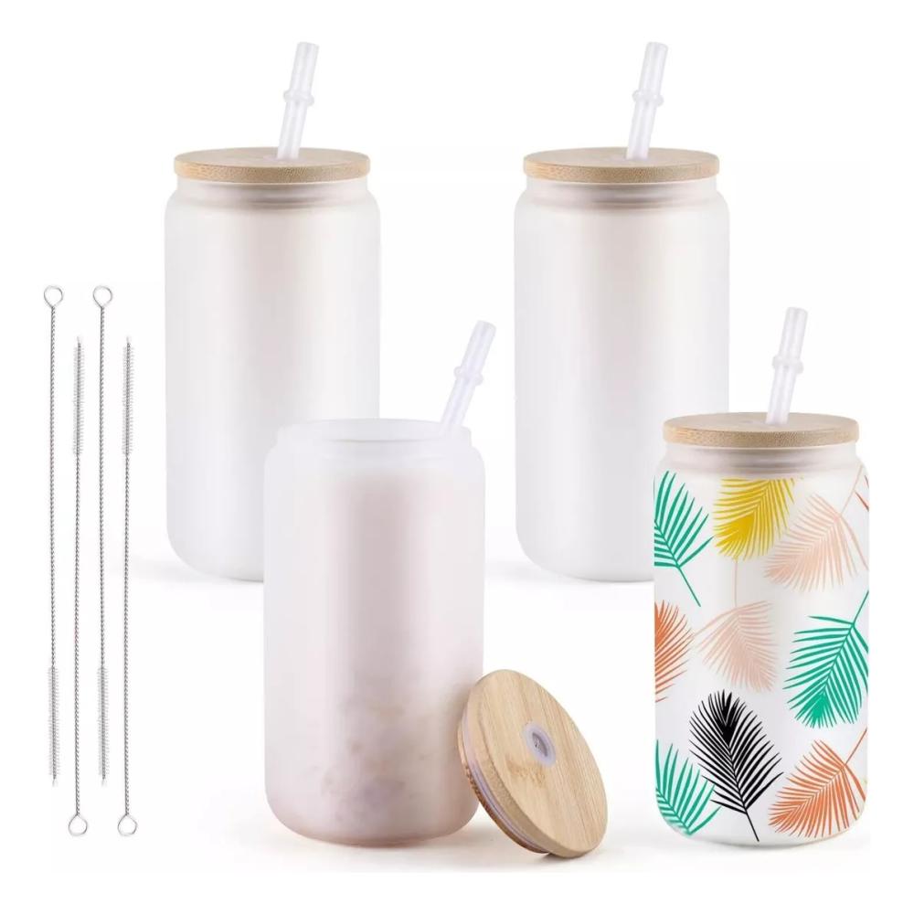 Vidrio Esmerilado De Sublimación Térmica 16 Oz 4pcs