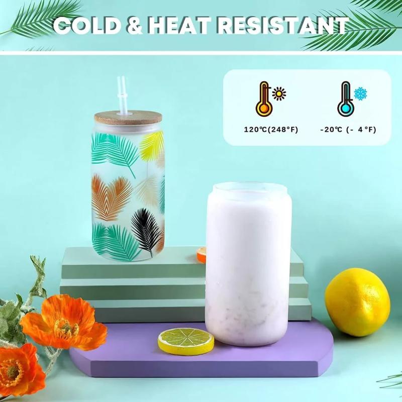 Vidrio Esmerilado De Sublimación Térmica 16 Oz 4pcs
