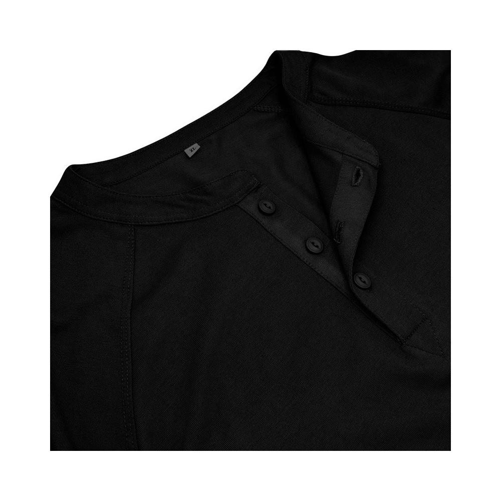 Playera Manga Larga Para Hombre Cuello De Henley Casual
