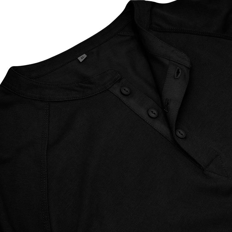 Playera Manga Larga Para Hombre Cuello De Henley Casual