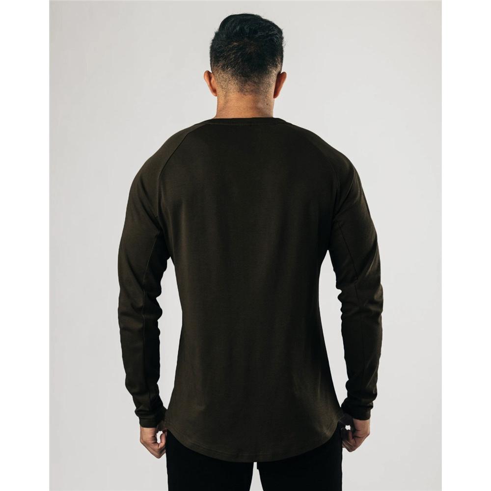 Playera Manga Larga Para Hombre Cuello De Henley Casual