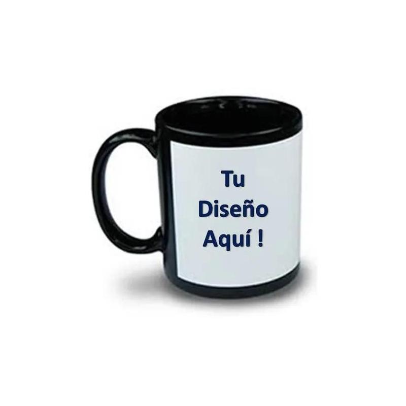 Taza Negra Con Ventana Blanca 11oz Para Sublimar Sublimacion | MercadoLibre