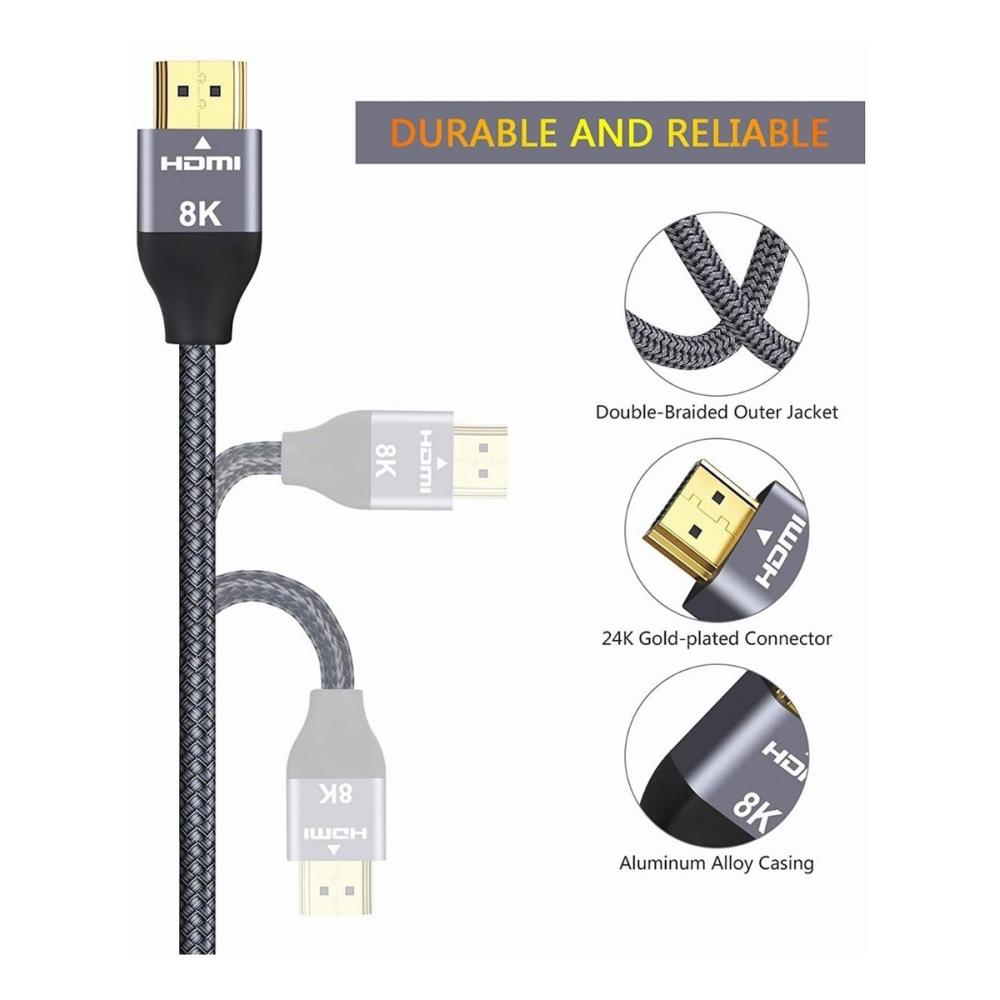 Cable Hdmi 2.1 8k A 60hz 4k A 120hz Ultra Hd 48gbps 2metros