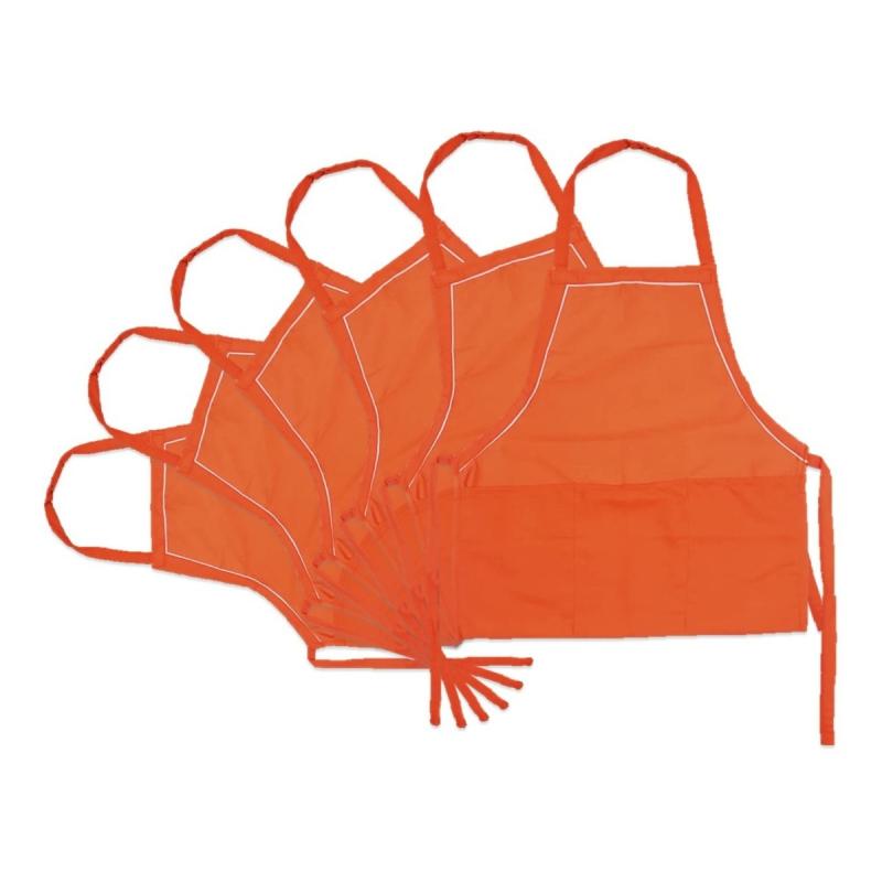 3 Mandiles Delantal Corto 3 Bolsas Tipo Taquero Poliéster