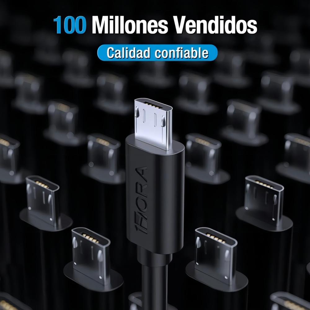 1Hora CAB236 USB Micro Usb V8 Negro
