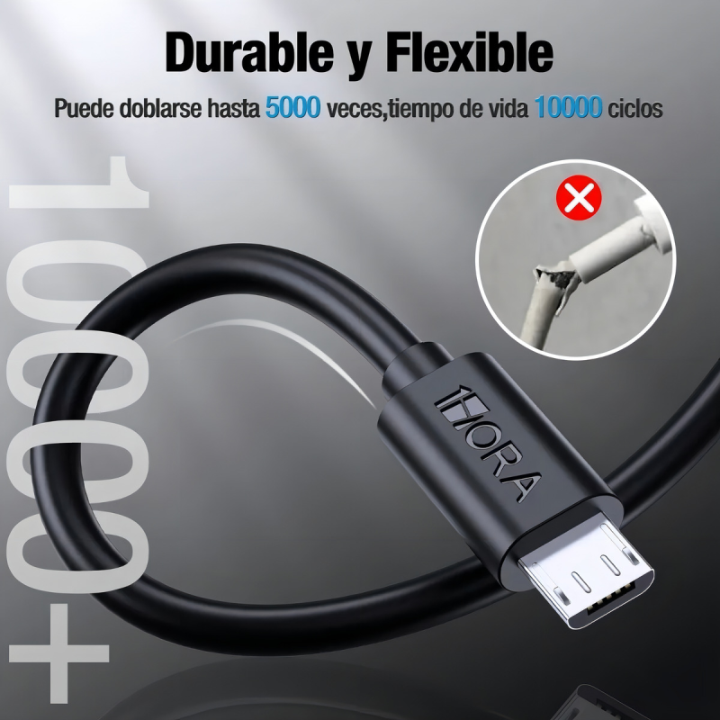 1Hora CAB236 USB Micro Usb V8 Negro
