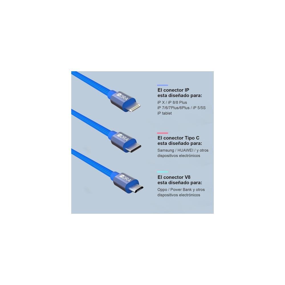 1Hora CAB236 USB Micro Usb V8 Negro