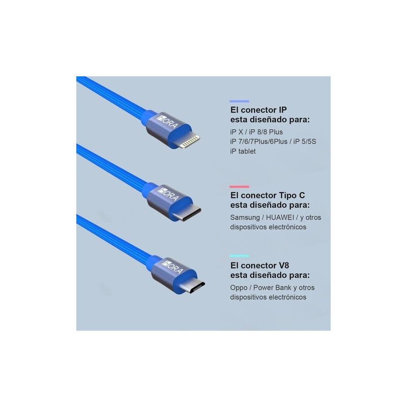 1Hora CAB236 USB Micro Usb V8 Negro