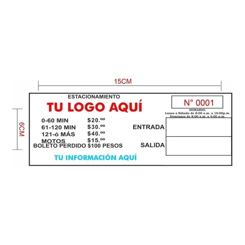 Paquete Boletos Talonario 100, 300, 500pz