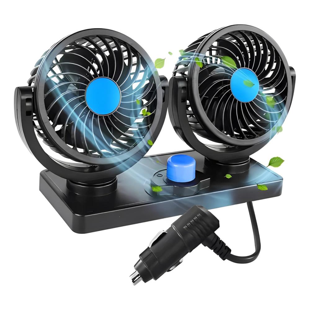 Ventilador Doble Auto Coche Portátil Potente 2 Velocidades