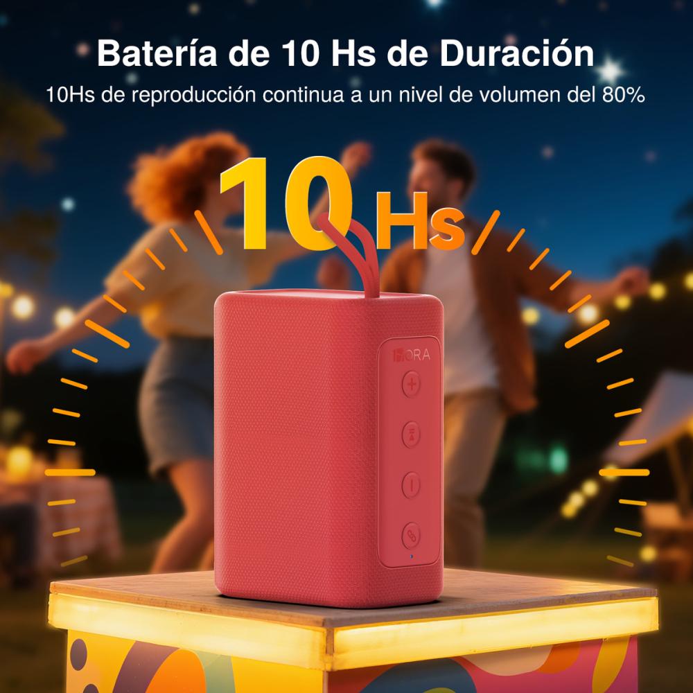Bocina Bluetooth Portátil 1hora 7w Altavoz Pequeña Sonido Potente Portátil Reproduce Tarjeta Tf Compacta Fácil De Llevar Rojo