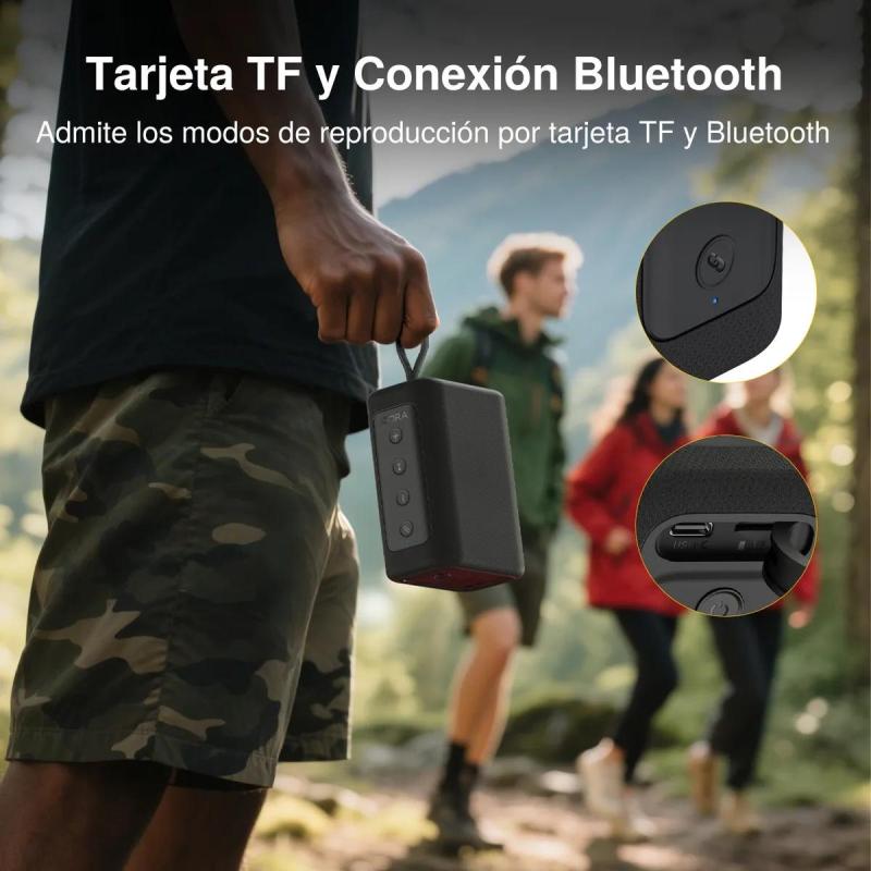 Bocina Bluetooth Portátil 1hora 7w Altavoz Pequeña Sonido Potente Portátil Reproduce Tarjeta Tf Compacta Fácil De Llevar Rojo |