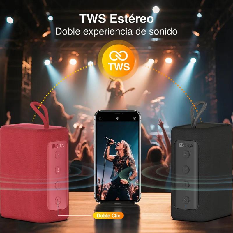 Bocina Bluetooth Portátil 1hora 7w Altavoz Pequeña Sonido Potente Portátil Reproduce Tarjeta Tf Compacta Fácil De Llevar Rojo |