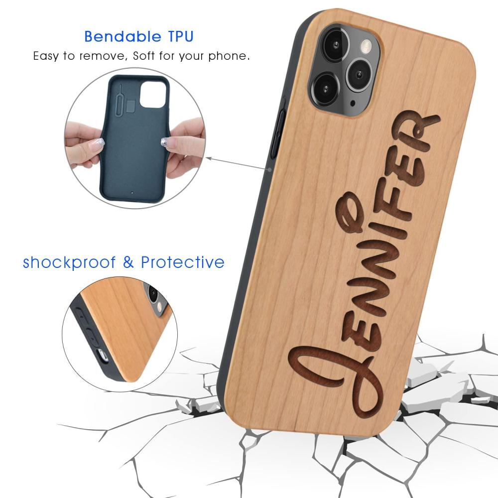 Case iPhone X-16 Series Madera Personalizado Laser