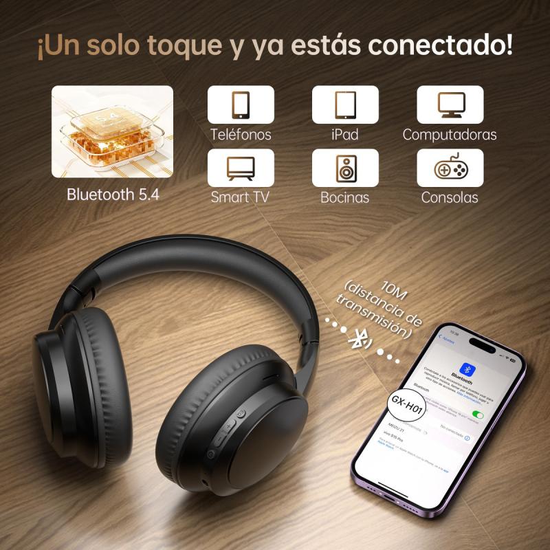 Audifonos Bluetooth Inalambricos Gx-h01 Blanco, Negro Negro