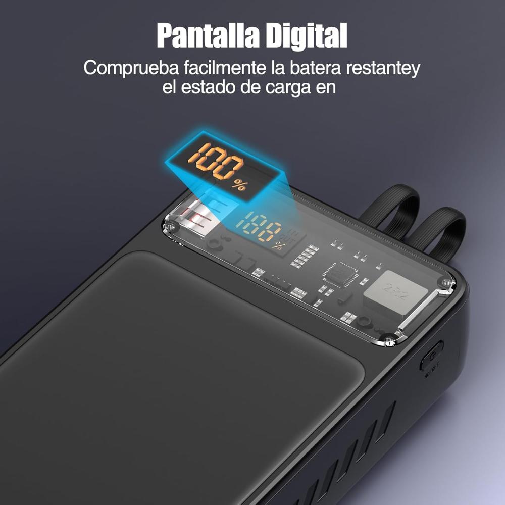GENGXIN Power Bank 20000 mAh, Batería Portátil 22.5W con Pantalla LED Cargador Portátil, Powerbank Compatible con Teléfonos