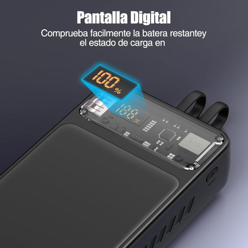 GENGXIN Power Bank 20000 mAh, Batería Portátil 22.5W con Pantalla LED Cargador Portátil, Powerbank Compatible con Teléfonos