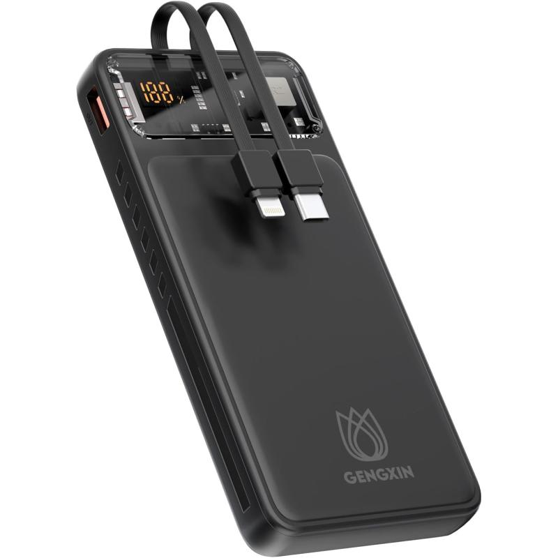 GENGXIN Power Bank 20000 mAh, Batería Portátil 22.5W con Pantalla LED Cargador Portátil, Powerbank Compatible con Teléfonos