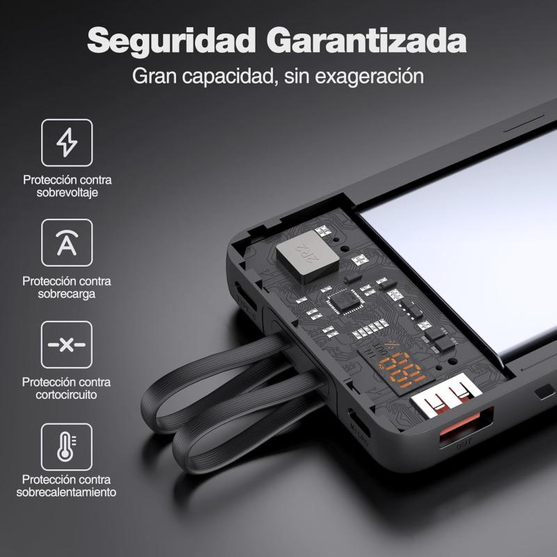 GENGXIN Power Bank 20000 mAh, Batería Portátil 22.5W con Pantalla LED Cargador Portátil, Powerbank Compatible con Teléfonos