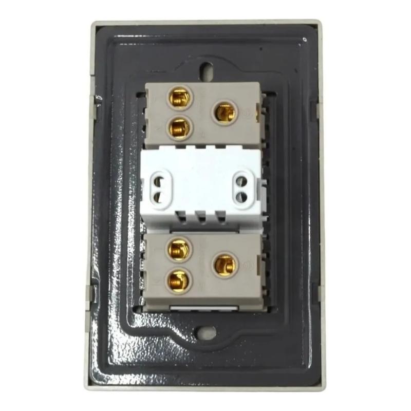 Receptáculo Hy-j310 Contacto Placa Usb Megaluz Con 2 Color Gris