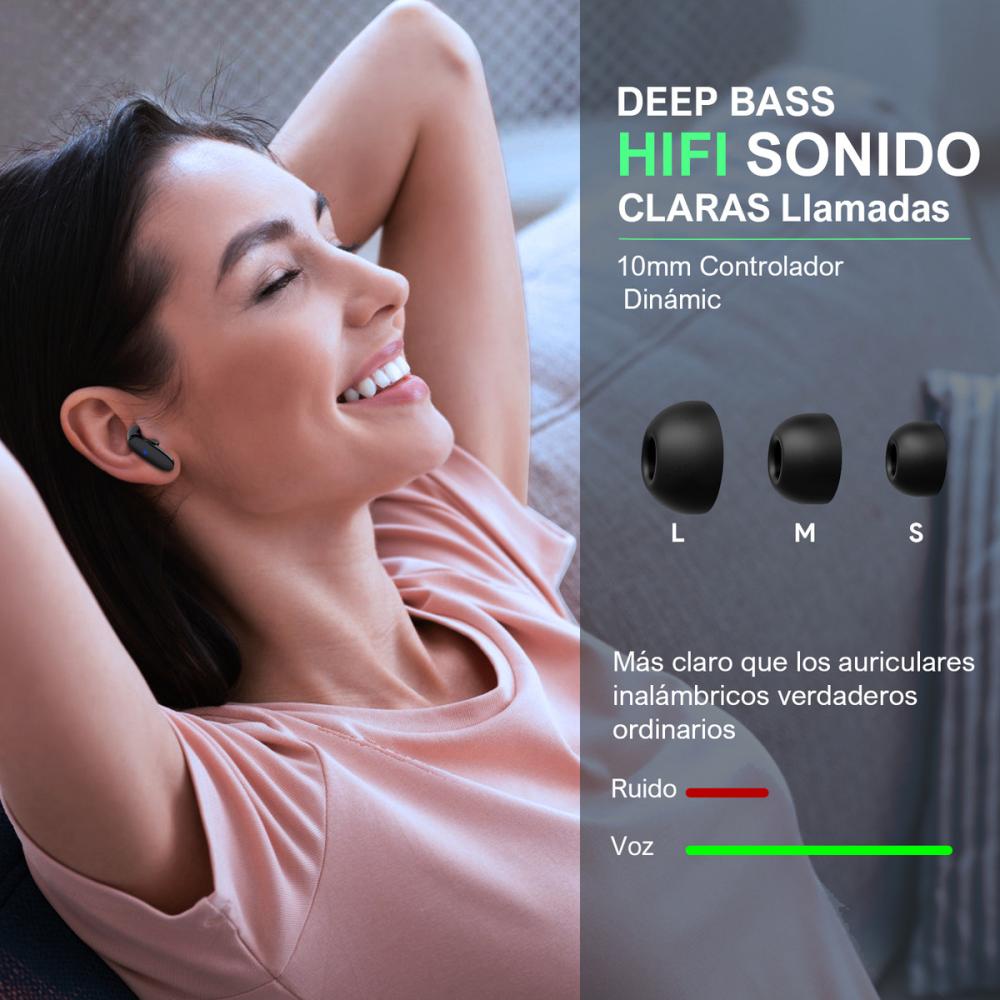 Audífonos in-ear inalámbricos 1Hora AUT205 Negro Auriculares Inalambricos Bluetooth 5.3 con Microfono